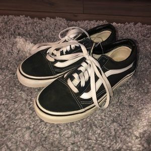 Boy’s Classic White Stripe Vans - Size 3.5
